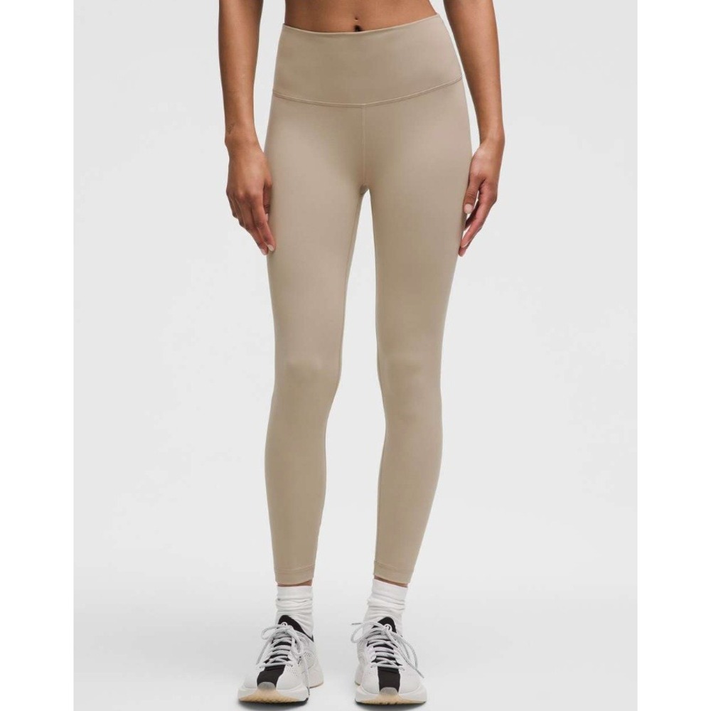 Lululemon Womens Wunder Train High Rise Tight Pant 25" Sheer Oak Tan 2 Legging